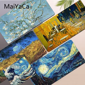 

MaiYaCa New Designs Van Gogh Customized MousePads Computer Laptop Anime Mouse Mat Rubber PC Computer Gaming mousepad