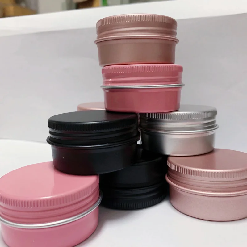 

30g Aluminum Jar Pink Black Gold Empty Lipgloss Containers Small Cosmetic Eye Cream Refillable Lotion Bottles 50pcs