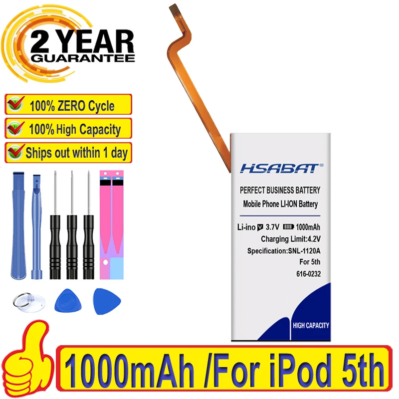 Топ бренд 100% новый аккумулятор 1000 мАч для ipod классического поколения 5 го 6 7 80 ГБ 120
