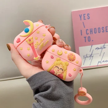 

Cute Cartoon Soft Silicone Case for Airpods pro Case Wireless Earphone Case for Apple Airpods 3 with Keychain Protective Cover