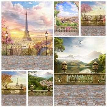 

Yeele Cloud Eiffel Tower Paris Lanterns View Platform Photography Backgrounds Customized Photographic Backdrops For Photo Studio