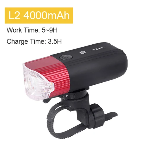 L2 RED 4000 NEWBOLER велосипедный Смарт индукция передний свет USB заряжаемый велосипед противотуманный фонарь Водонепроницаемый фонарик 4000 мАч 5 вольт внешний аккумулятор светодиодный фонарь Bелосипедный свет 5V/1.2A - Цвет: L2 RED 4000