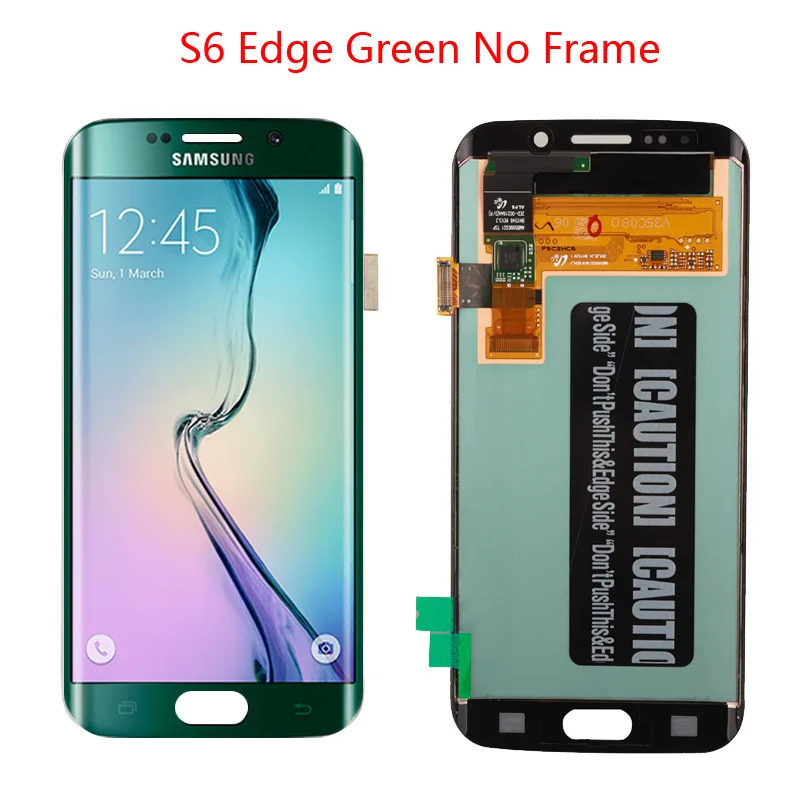 5,1 ''lcd Super AMOLED дисплей для SAMSUNG Galaxy s6 edge дисплей G925 G925F ЖК дигитайзер сборка с рамкой - Цвет: Green l no Frame