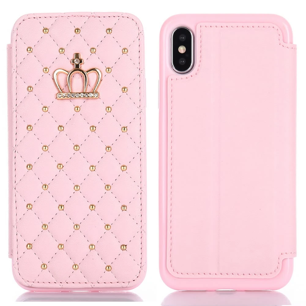 Чехол LAPOPNUT Bling для Iphone 11 Pro X 7 Xr Xs Max 8 Plus Apple 6 6s Imperial Wallet Crown кожаный откидной складной чехол с бриллиантами