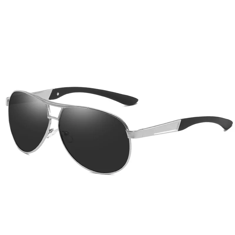 Classic Vintage Polarized Pilot Sunglasses Men Fashion Brand Designer Goggle Driving Mirror Lens Sun Glasses For Male UV400 - Цвет линз: Silver Black