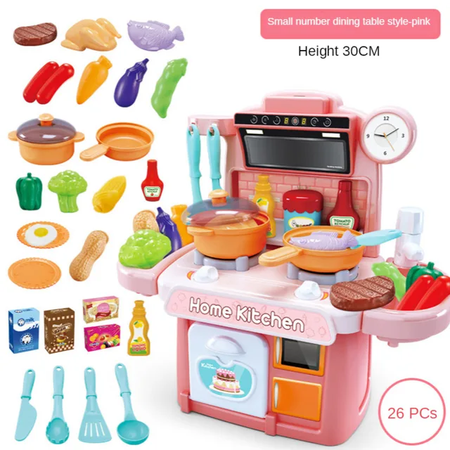 Kitchen Play House Toy Miniature Mini Plastic Food Girl Kids Cutting Vegetables Fruits Cooking House Set Toy For Children Gift 3
