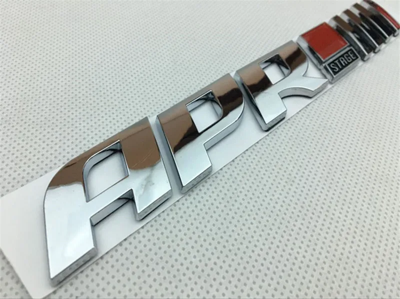 【High quality】1PC 20*2.5cm ABS plastic Plating Sliver Car Emblem APR Rear Tail Badge Cars body Sticker Logos