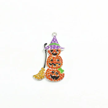 

Newest! 46MM*29MM 10pcs/lot Stacked Pumpkins Rhinestone Pendants