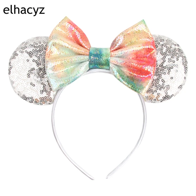 2024 New Candy Sequin Mouse Ears Hairband For Women Girls Macaroon Bow  Headband Kids Birthday Party Gift DIY Hair Accessories - AliExpress