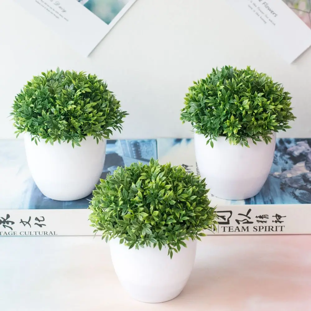 Artificial Plants Bonsai Small Tree Pot Lotus Flowers Fake Potted Ornaments Home Decoration Garden Decor | Дом и сад