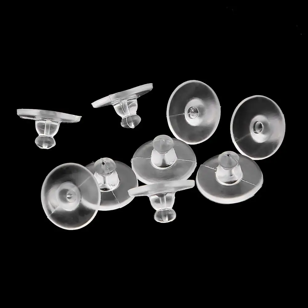 100pcs/lot Earrings Rubber Earring Back Silicone Round Ear Plug Blocked Caps Stoppers Supplies for jewelry DIY | Украшения и