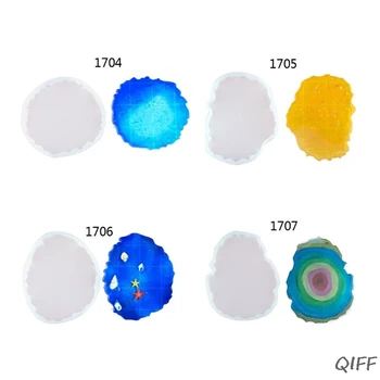 

1 set Large Irregular Wave Round Coaster Mold Silicone Resin Cement Casting Mold Tools