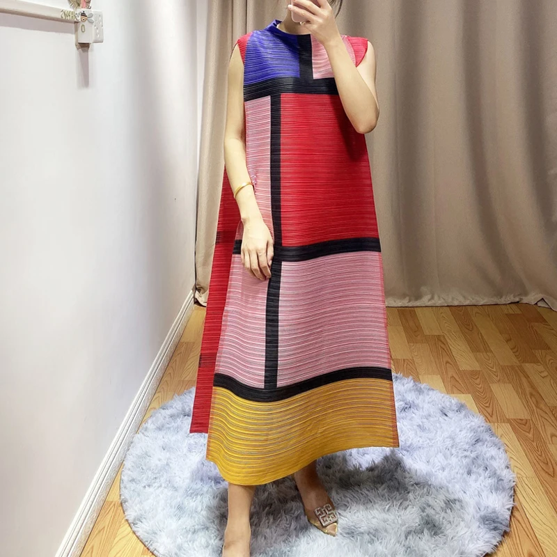 Changpleat женское тонкое платье большого размера Европейская станция модное в