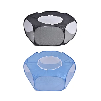 

Small Animal Playpen Foldable Pet Cage with Top Cover Anti Escape Breathable Indoor Outdoor Yard Fence for Kitten Puppy Guinea P