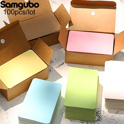 Mini cartes de couleur Pure Kraft, 100 pièces/lot, mignonnes cartes postales en papier vierge, bloc notes, papeterie créative 