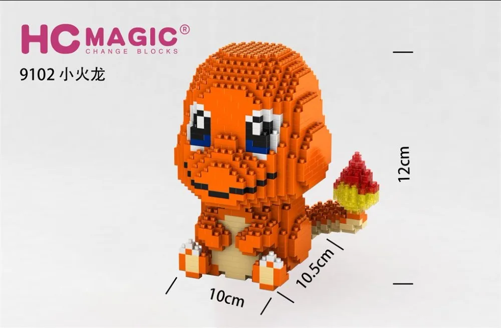HC Волшебная пластиковая мультяшная Строительная игрушка Charmander модель Snorlax данные аукциона eevee детские игрушки прекрасные подарки для девочек на Рождество