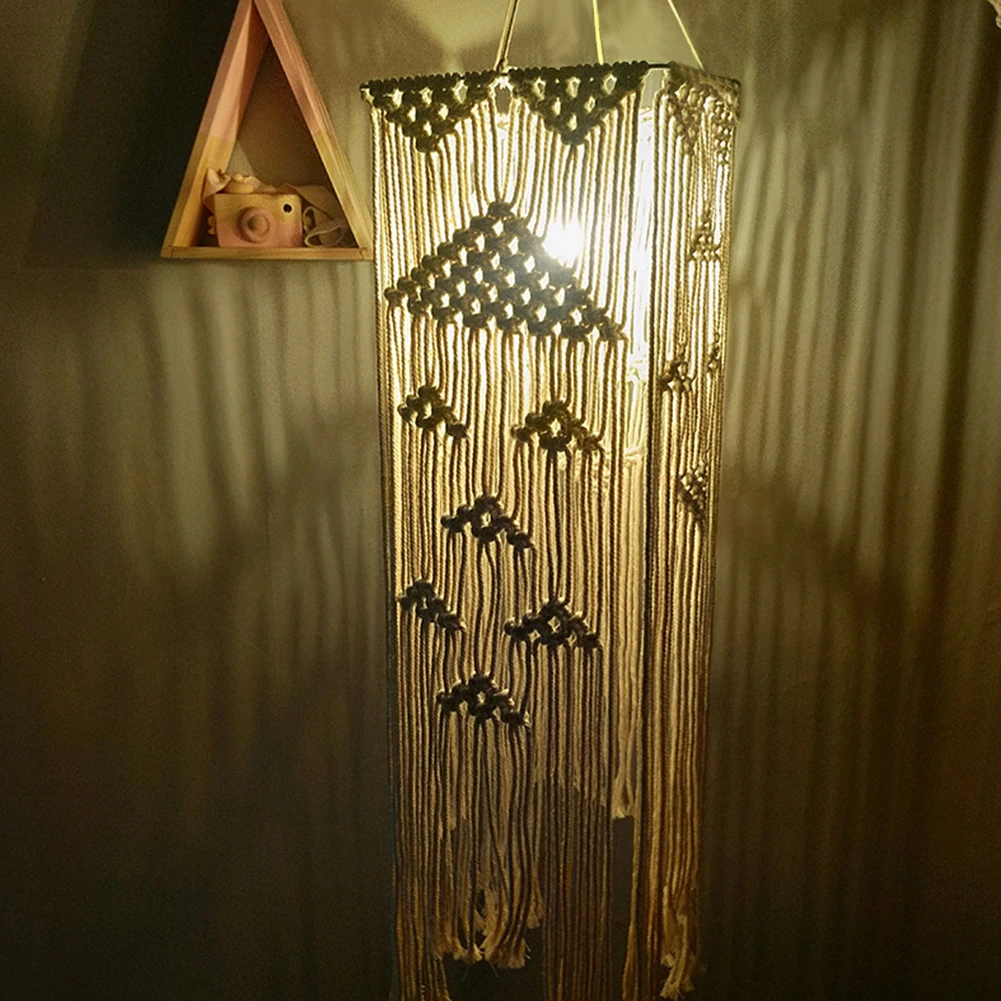 Богемный Декор гобелен из макраме настенный подвесной ручной люстра с абажуром дом модель комнаты Кофе Ресторан украшение