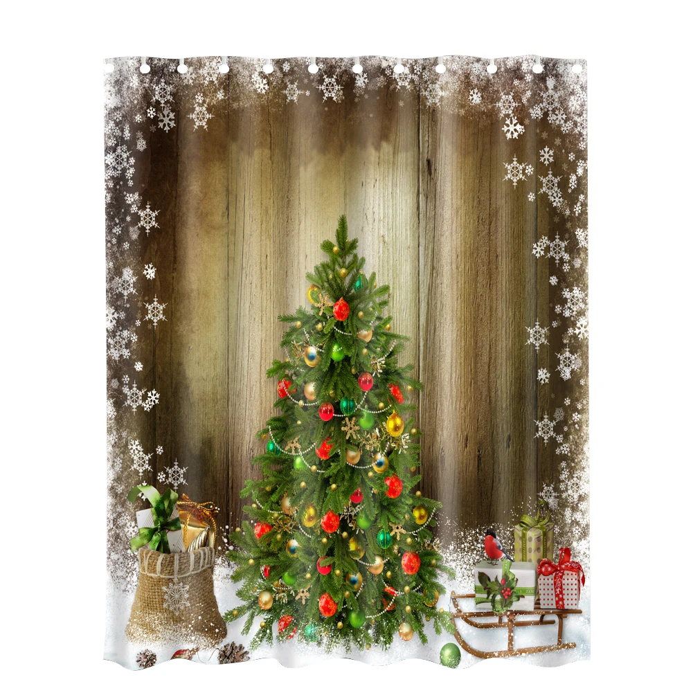 Christmas tree Рождественская серия, цифровая печать, креативная Рождественская шторка для ванной, занавеска для ванной, идеальная Рождественская Праздничная Декорация - Цвет: Christmas tree