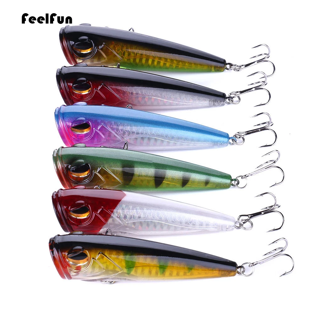 

FeelFun Popper Fishing Lure 82mm 13g Isca Artificial Topwater Hard Bait Bass Leurre Peche for Freshwater Bass Pike Trout