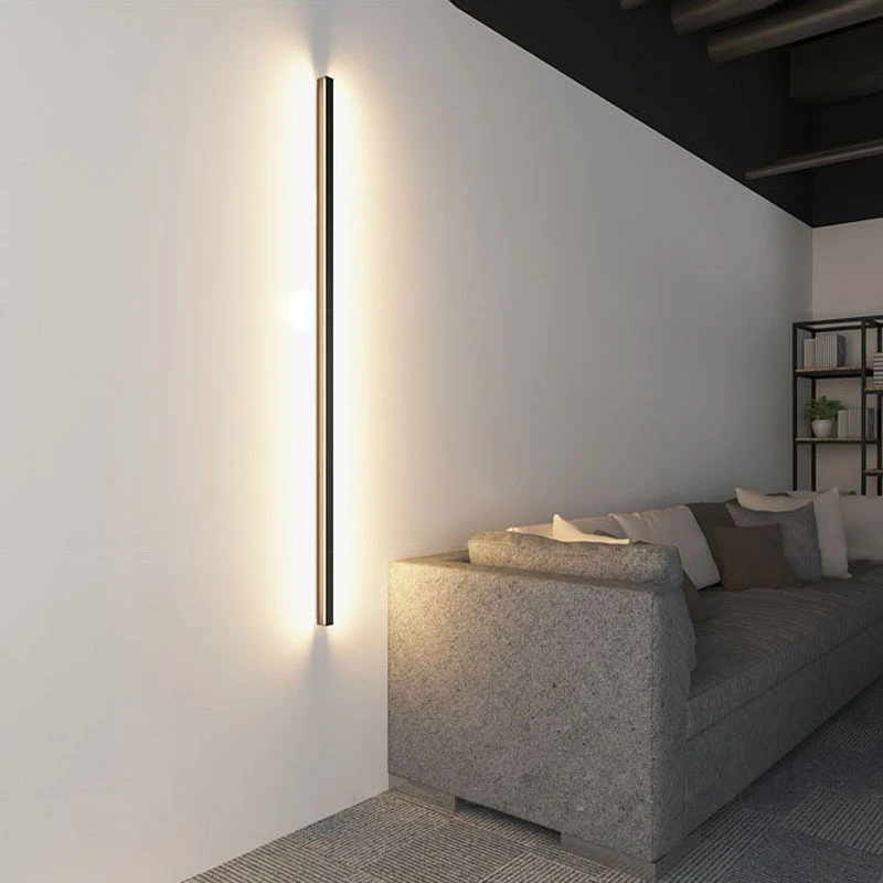 Simple long strip wall lamp bedroom bedside lamp modern minimalist Nordic wall lamp creative living room hotel wall lamp outdoor wall lights