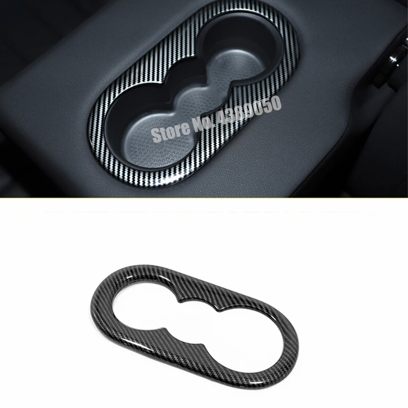 

For Touareg 2019 2020 ABS Carbon fibre Car rear water cup frame accessories Cover Trim Sticker car styling 1pcs