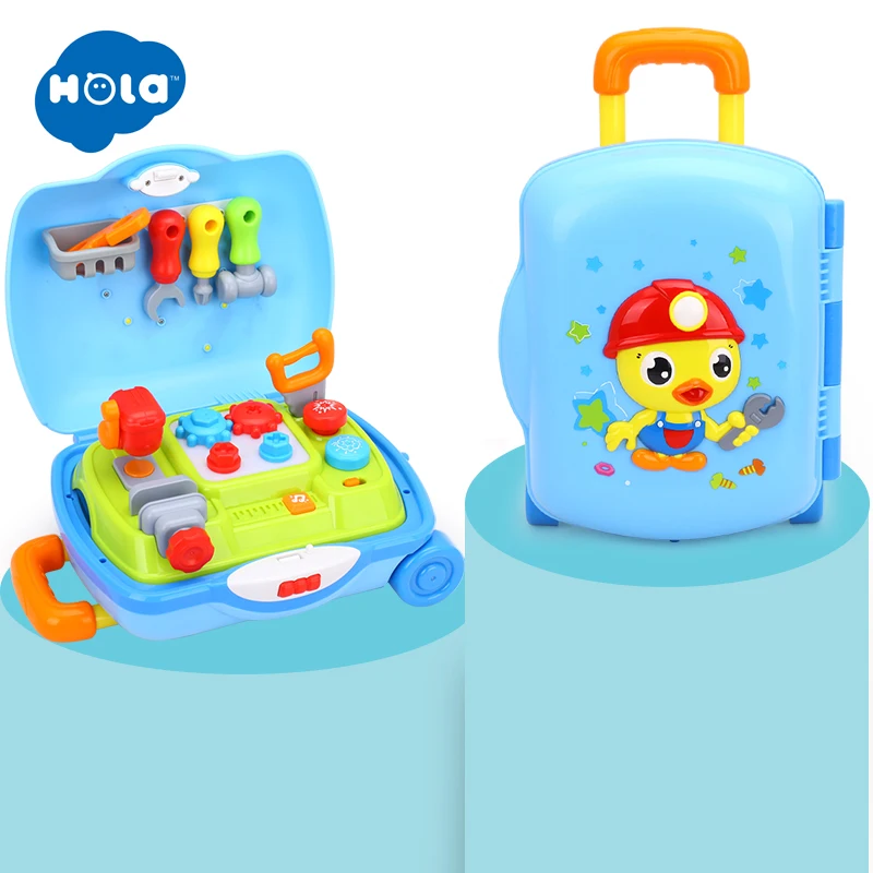 HOLA TOYS 3106 детские игрушки инженерная переноска с колесиками детский инструмент
