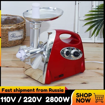 

Electric Meat Grinder 110V-220V 2800W Kitchen Mincer Sausage Stuffer Maker Filler Machine Food Processor Meat Slicer for Pie