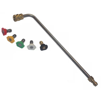 

Pressure Washer Gutter Stainless Steel Pressure Washer Gutter for Wand 1/4 Inch Quick Connect with 5 Pressure Washer Spray Nozzl