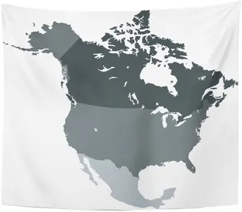 

Mexico North America Map Canada USA World Abstract Alaska Tapestry Home Decor Wall Hanging for Living Room Bedroom Dorm 50x60