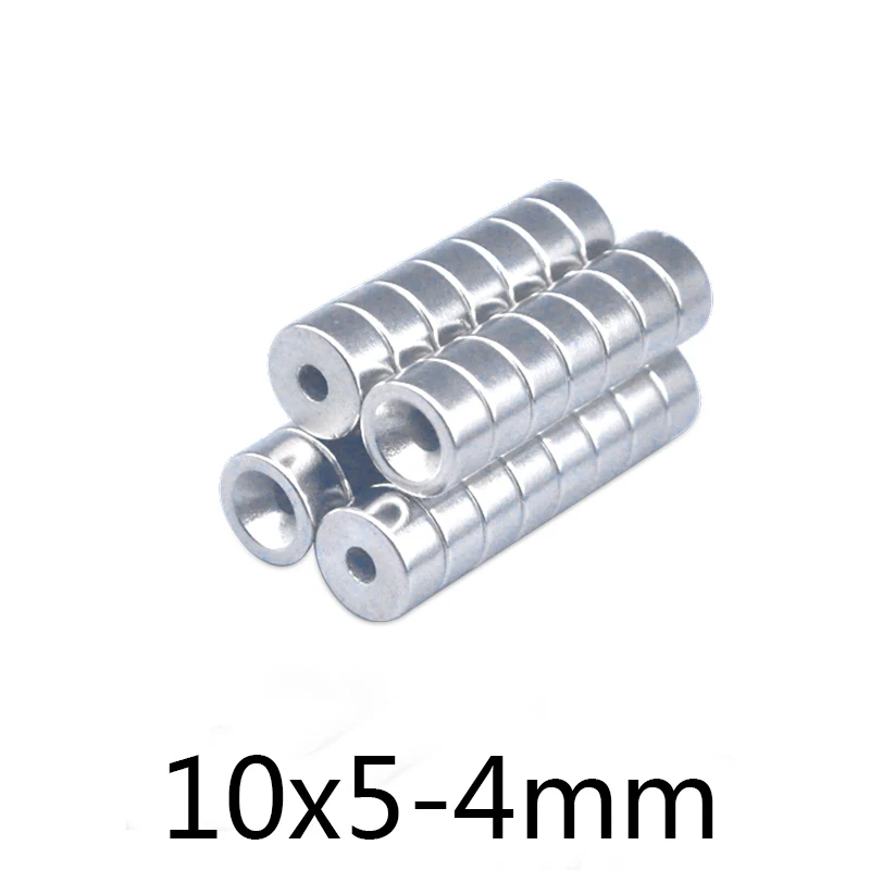 

100/200/300pcs 10x5-4 Stong Neodymium Magnets Disc 10x5 mm Hole 4mm Minor Diameter Magnet Round Countersunk Magnetic 10*5-4mm