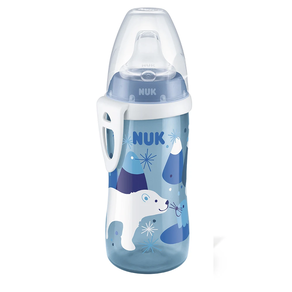 Поильник NUK с насадкой из силикона, от 12 мес., 300 мл- Белый медведь