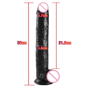 Realistic Dildo with Suction Cup Sex Toy for Woman Man Adult G Spot Stimulator 38cm Huge Penis Female Masturbation Shop 2