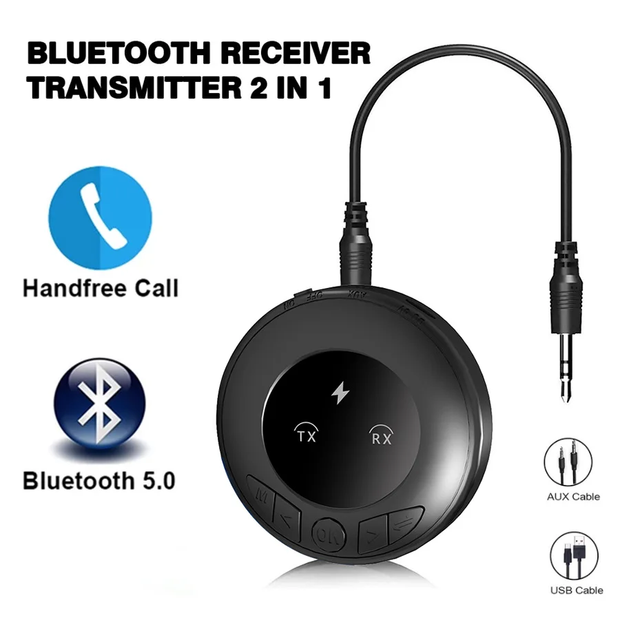 

2022 Bluetooth-совместимый аудио приемник передатчик адаптер вызов микрофон два в одном автомобильный динамик Bluetooth-совместимый Версия 5,0