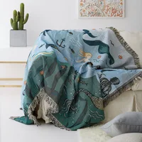 Textile City Nordic Style Throw Blanket Mermaid Pattern Blanket For Bed Living Room Tapestry Carpet Sofa Blanket Cover Bedspread 1