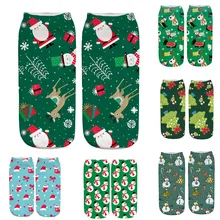 Повседневная Рабочая деловая 3D Рождественская с Санта-Клаусом и оленем печать средние спортивные забавные носки skarpetki damskie harajuku кальцитовые носки