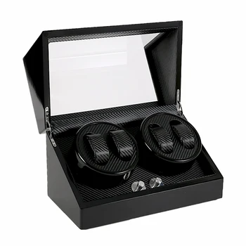 

4+0 Wood Automatic Watch Winder Box Watches Storage Jewelry Holder Display Piano Wooden Watch Box Ultra Quiet Motor Shaker Box