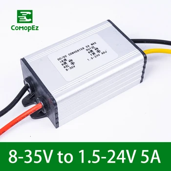 

DC DC Voltage Converter 8-35V to 1.5-24V 5A Step Up Down Module Regulator Power Supply for Cars Industrial Equipment Led Lights