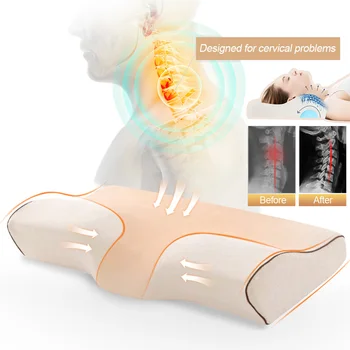 

Urijk Memory Foam Pillow Orthopedic Pillows Comfortable Cervical Pillows Fiber Slow Rebound Soft Massager Sleeping Pillow
