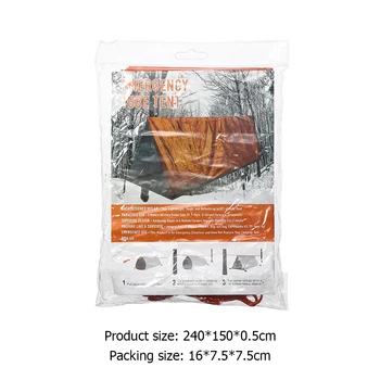 Tube Tent Emergency Survival Shelter Tarp Thermal Sleeping Bag with Whistle Survival Gear Blanket for Outdoor Hiking Camping 6