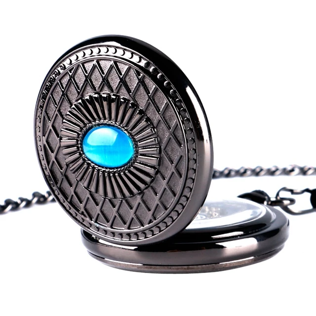 Exquisite Pocket Watch Hand-winding Mechanical Smooth Black Pendant Watches Neckalce Chain Clock Accessory relogio Montres