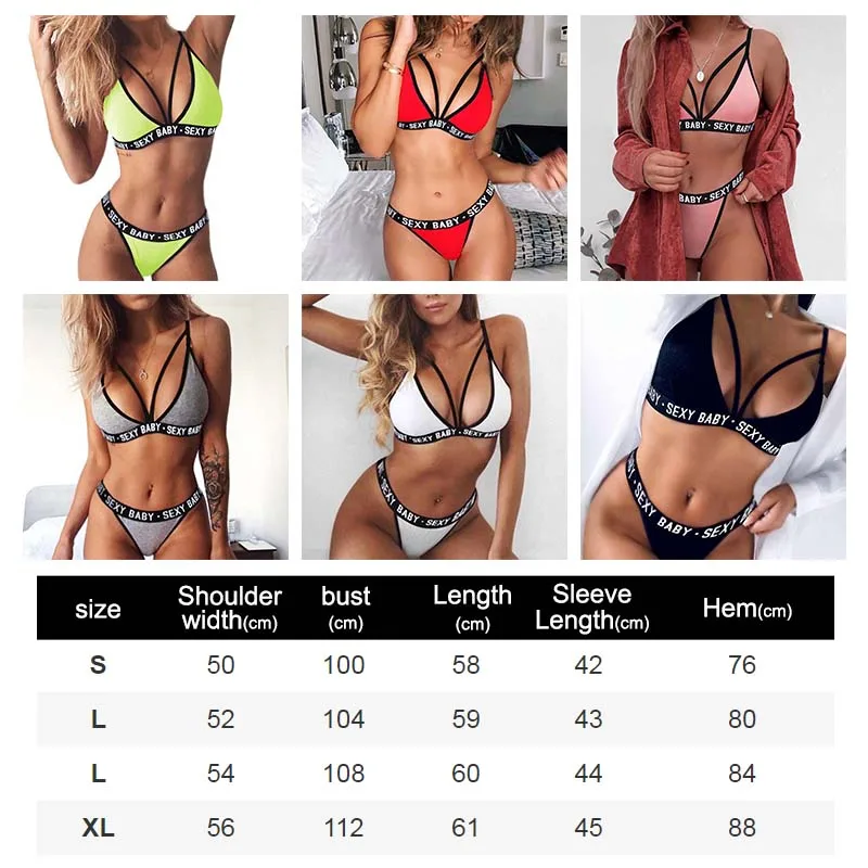 2pcs/Sets Women Ladies Underwear Sports Suit Bralette Thong Brief