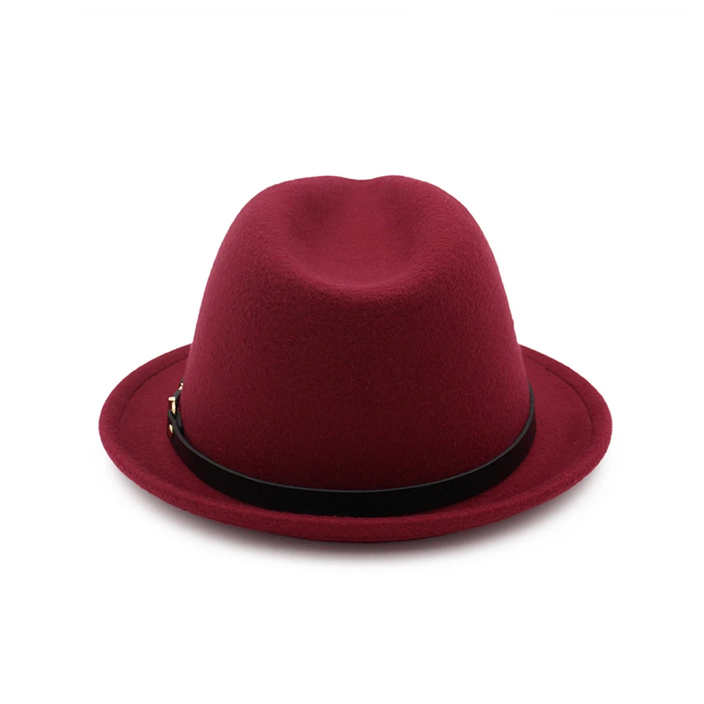 Классическая мужская и женская шерстяная шляпа Fedora с поясом поп шляпа элегантные женские вечерние Шляпы размер 56-58 см