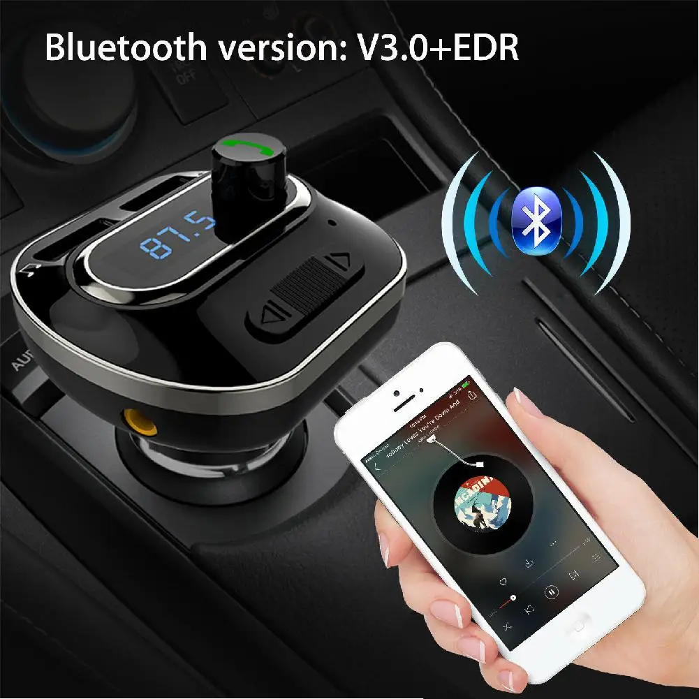 Studyset Bluetooth Wireless Car AUX Stereo Audio Receiver FM Radio Adapter USB Charger