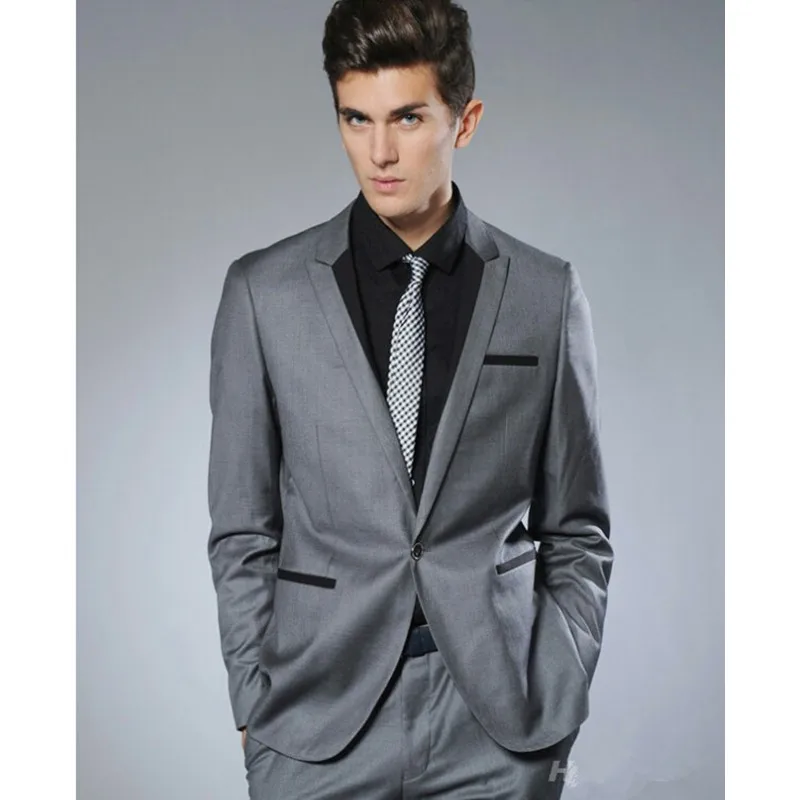 

Custom Made High Class Best Selling dark gray Men's Business Dress Suits Slim Fit men wedding suits with pants ( jacket+Pants)