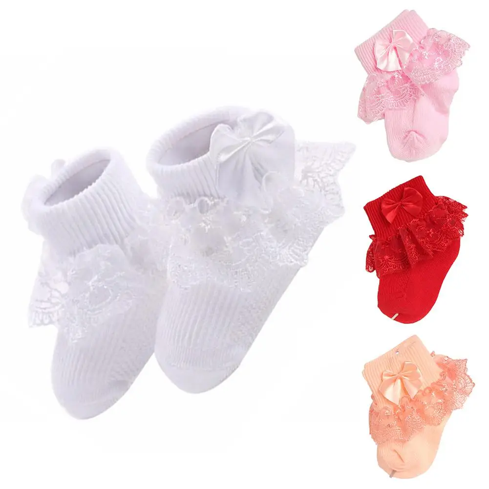

2019 New Baby Sock Newborn Sock Soft Lace Bow Socks Cotton Butterfly Lace Cute for Newborn Girls Boy