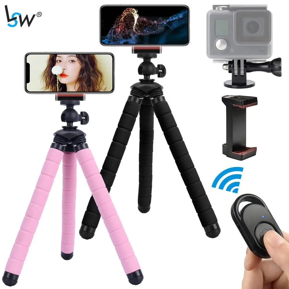 Tripod Gopro-Mount Webcam Phone-Flexibile iPhone Mini for with Remote-Phone-Holder Android