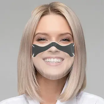 

5pc Transparent Mouth Caps Washable Adult Protective Mask Washable Face Mask Fashion Visor No Fogging Face Sheild
