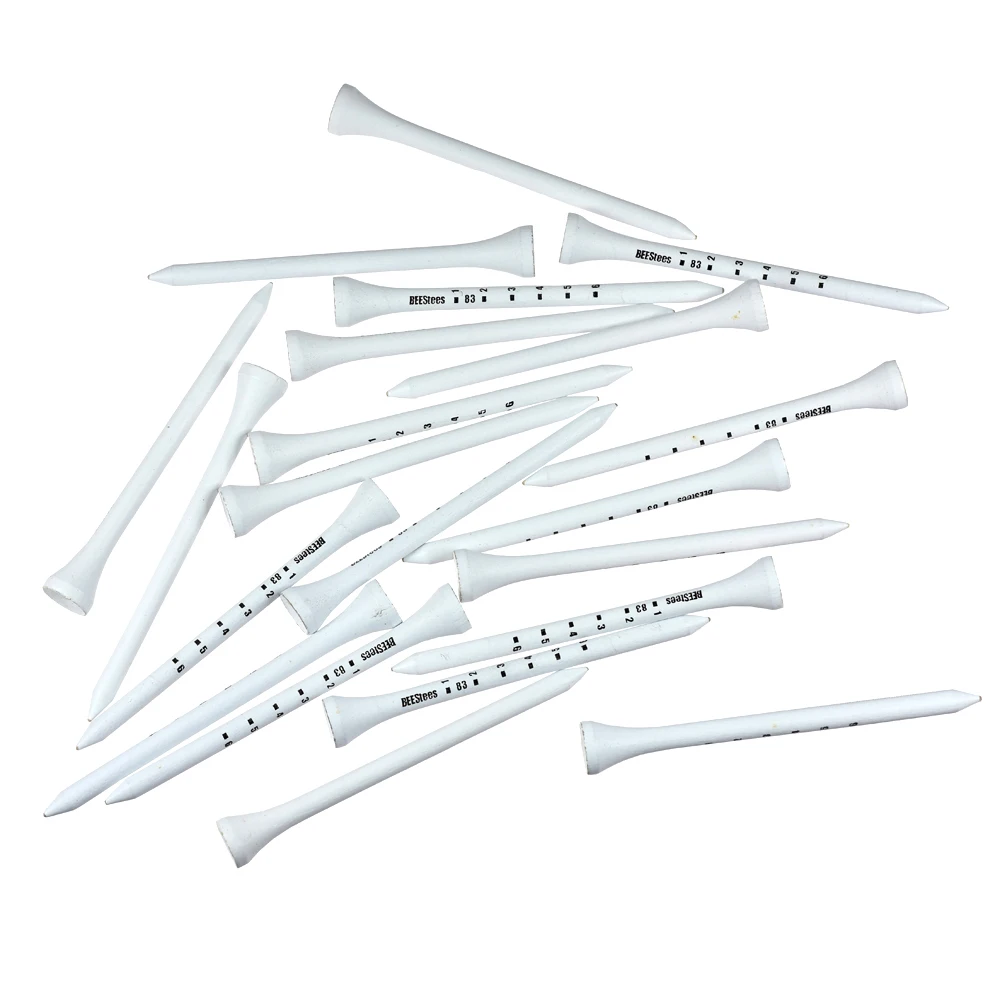 50PCS Professional Golf Tees 83mm White Golf Wood Tee Striped Digital ScaleGolf Tees Golf Accesories Golf Training Aids