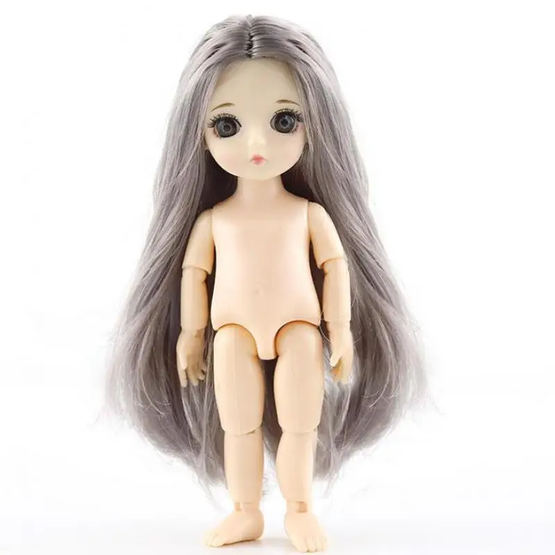 16 см BJD голые куклы 13 подвижные шарнирные 1/8 куклы игрушки Детские куклы обнаженные женщины тела Куклы Игрушки для девочек подарок длинные/завитые волосы