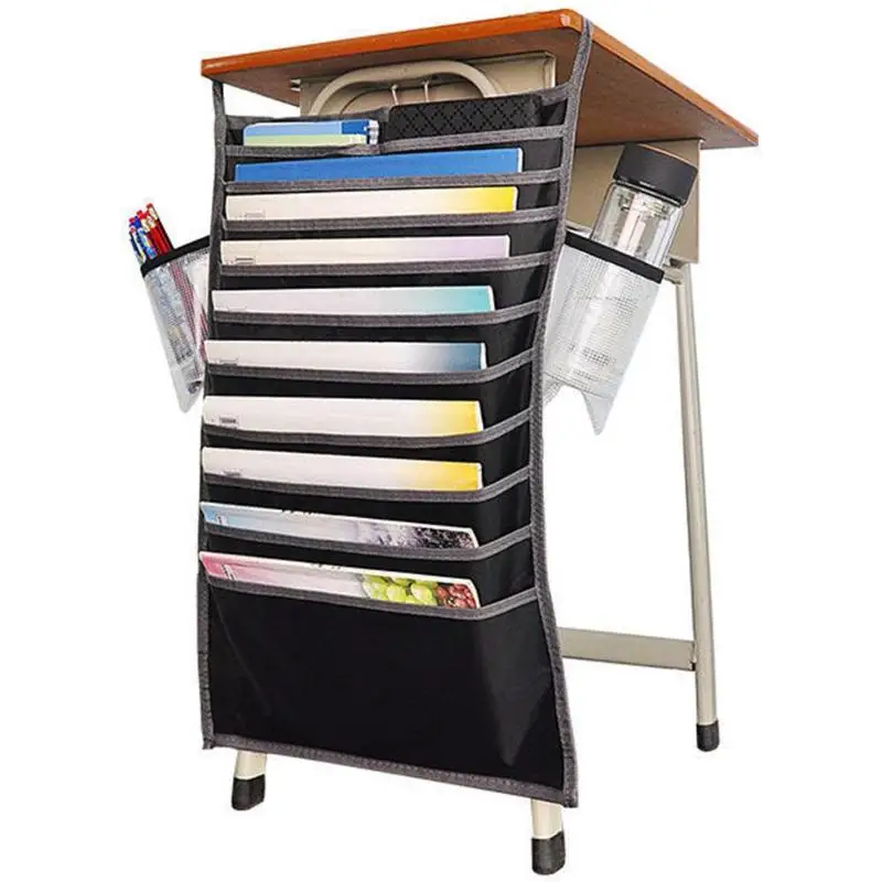 

Oxford Desk-Side Pocket Book Storage Bags Table Office Organizer Dorm Pouch File Book Pockets Paper Pencil Staionery Holder